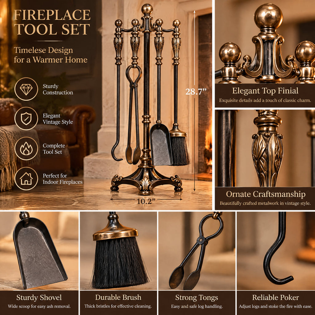 Briarston™ Fireplace Tool Set — feature overview