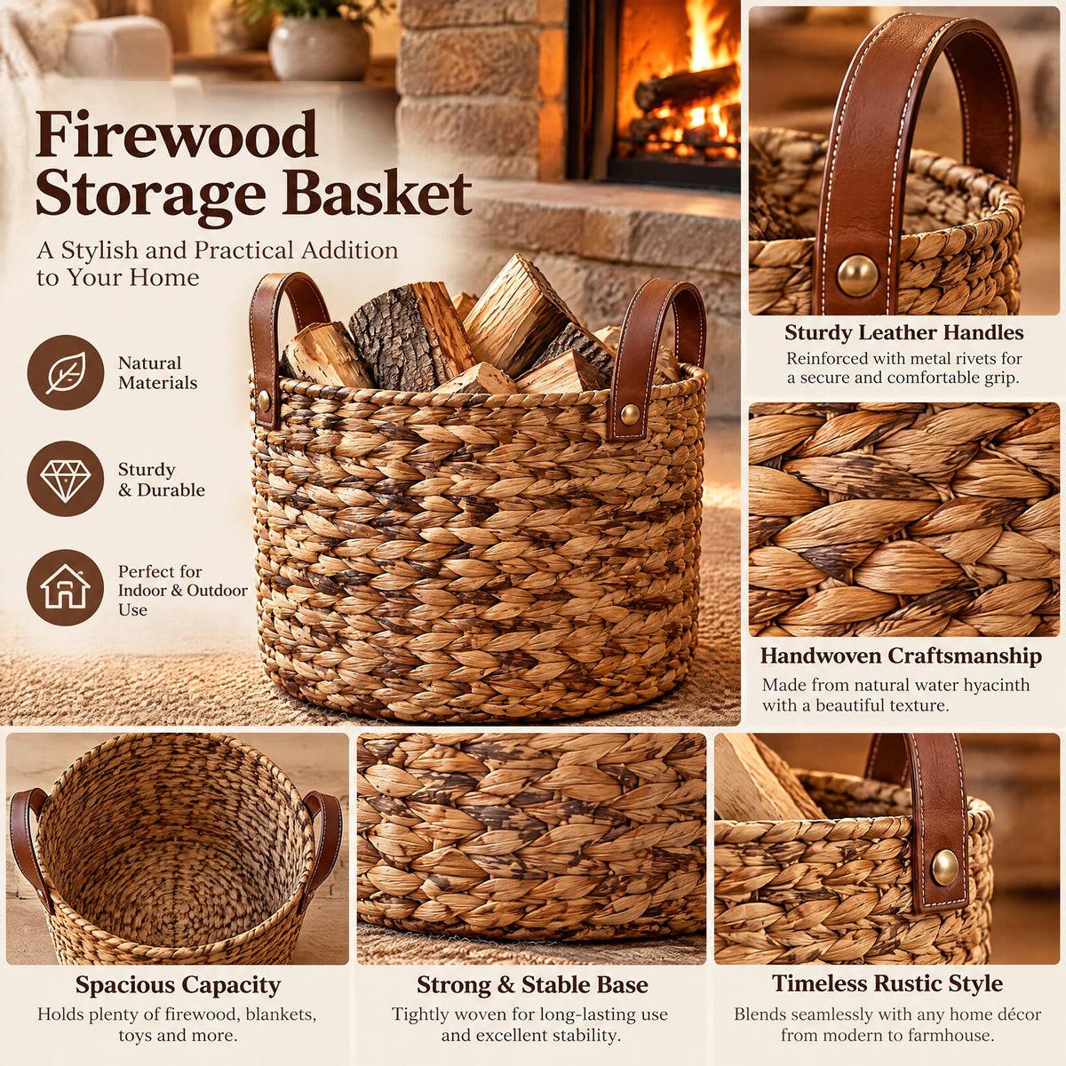 Briarston™ Firewood Storage Basket view 3