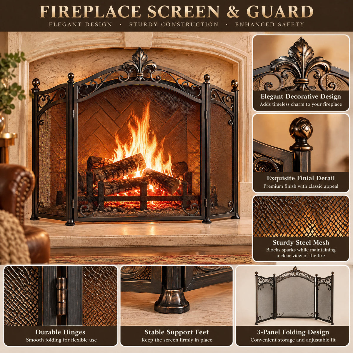 Briarston™ Fireplace Screen & Guard — view 5