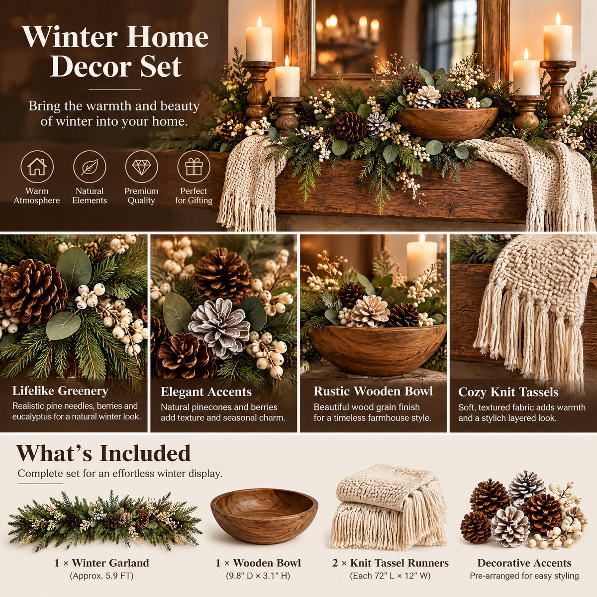 Briarston™ Winter Home Decor Set photo 1